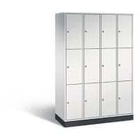 C+P Schließfachschrank Intro H1950xB1220xT490 Korpus: Lichtgrau Türen: Lichtgrau 4 Abteile 12 Fächer