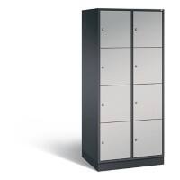 C+P XL-Schließfachschrank Intro H1950xB820xT590 Korpus: Schwarzgrau Türen: Weißaluminium 2 Abteile 8 Fächer