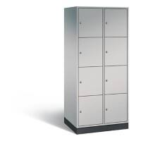 C+P XL-Schließfachschrank Intro H1950xB820xT590 Korpus: Weißaluminium Türen: Weißaluminium 2 Abteile 8 Fächer