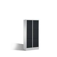 C+P Schließfachschrank Classic H1800xB810xT500 Korpus: Lichtgrau Türen: Anthrazitgrau 2 Abteile 6 Fächer