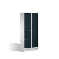 C+P Schließfachschrank Classic H1800xB810xT500 Korpus: Lichtgrau Türen: Anthrazitgrau 2 Abteile 8 Fächer