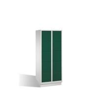 C+P Schließfachschrank Classic H1800xB810xT500 Korpus: Lichtgrau Türen: Moosgrün 2 Abteile 10 Fächer