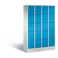 C+P Schließfachschrank Classic H1800xB1190xT500 Korpus: Lichtgrau Türen: Lichtblau 4 Abteile 20 Fächer