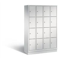 C+P Schließfachschrank Classic H1800xB1190xT500 Korpus: Lichtgrau Türen: Lichtgrau 4 Abteile 16 Fächer
