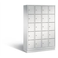 C+P Schließfachschrank Classic H1800xB1190xT500 Korpus: Lichtgrau Türen: Lichtgrau 4 Abteile 20 Fächer