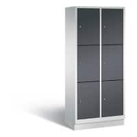 C+P Schließfachschrank Classic H1800xB810xT500 Korpus: Lichtgrau Türen: Schwarzgrau 2 Abteile 6 Fächer
