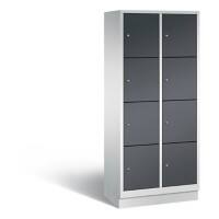 C+P Schließfachschrank Classic H1800xB810xT500 Korpus: Lichtgrau Türen: Schwarzgrau 2 Abteile 8 Fächer