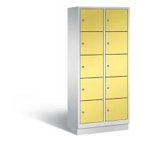 C+P Schließfachschrank Classic H1800xB810xT500 Korpus: Lichtgrau Türen: Schwefelgelb 2 Abteile 10 Fächer