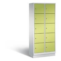 C+P Schließfachschrank Classic H1800xB810xT500 Korpus: Lichtgrau Türen: Viridingrün 2 Abteile 10 Fächer