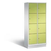 C+P Schließfachschrank Classic H1800xB810xT500 Korpus: Lichtgrau Türen: Viridingrün 2 Abteile 8 Fächer