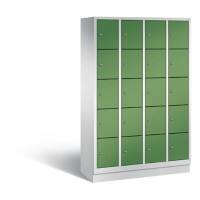 C+P Schließfachschrank Classic H1800xB1190xT500 Korpus: Lichtgrau Türen: Resedagrün 4 Abteile 20 Fächer