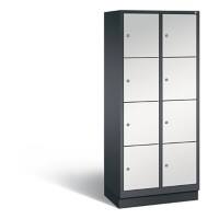 C+P Schließfachschrank Classic H1800xB810xT500 Korpus: Schwarzgrau Türen: Lichtgrau 2 Abteile 8 Fächer