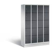 C+P Schließfachschrank Classic H1800xB1190xT500 Korpus: Lichtgrau Türen: Schwarzgrau 4 Abteile 20 Fächer