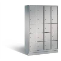C+P Schließfachschrank Classic H1800xB1190xT500 Korpus: Weißaluminium Türen: Weißaluminium 4 Abteile 20 Fächer