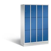C+P Schließfachschrank Evolo H1800xB1190xT500 Korpus: Lichtgrau Türen: Enzianblau 4 Abteile 12 Fächer