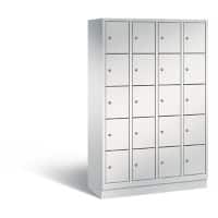 C+P Schließfachschrank Evolo H1800xB1190xT500 Korpus: Lichtgrau Türen: Lichtgrau 4 Abteile 20 Fächer