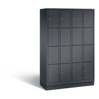 C+P Schließfachschrank Evolo H1800xB1190xT500 Korpus: Schwarzgrau Türen: Schwarzgrau 4 Abteile 16 Fächer