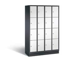 C+P Schließfachschrank Evolo H1800xB1190xT500 Korpus: Schwarzgrau Türen: Verkehrsweiß 4 Abteile 16 Fächer