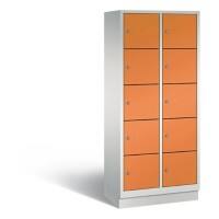 C+P Schließfachschrank Evolo H1800xB810xT500 Korpus: Lichtgrau Türen: Gelborange 2 Abteile 10 Fächer
