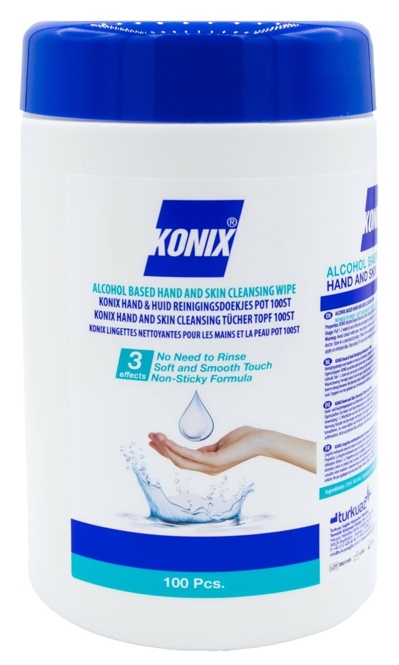 KONIX Hand & Haut Reinigungstücher Packung mit 100 Stück