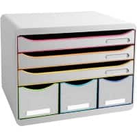 Exacompta Black Office Schubladenbox Kunststoff Mehrfarbig, Weiß 35,5 x 27 x 27,1 cm 1