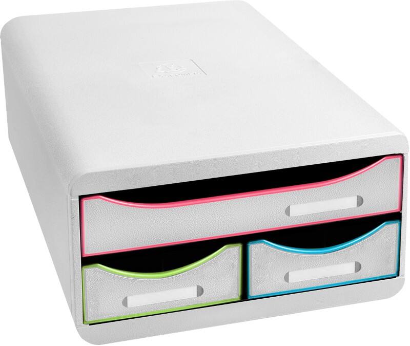 Exacompta Black Office Schubladenbox Kunststoff Mehrfarbig, Weiß 3 Schübe 27,8 x 34,7 x 13 cm DIN A4+