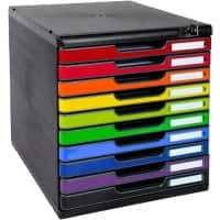 Exacompta Schubladenbox Kunststoff Glossy Mehrfarbig
