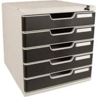 Exacompta Schubladenbox Kunststoff Schwarz