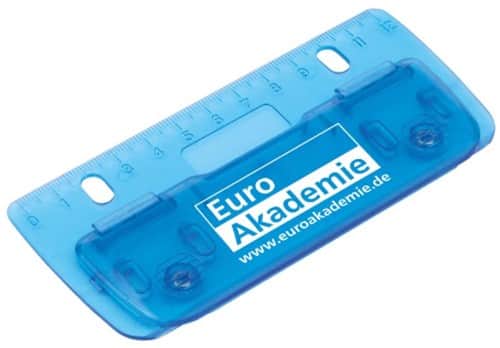 Mini Locher und Lineal Blau Euro Akademie