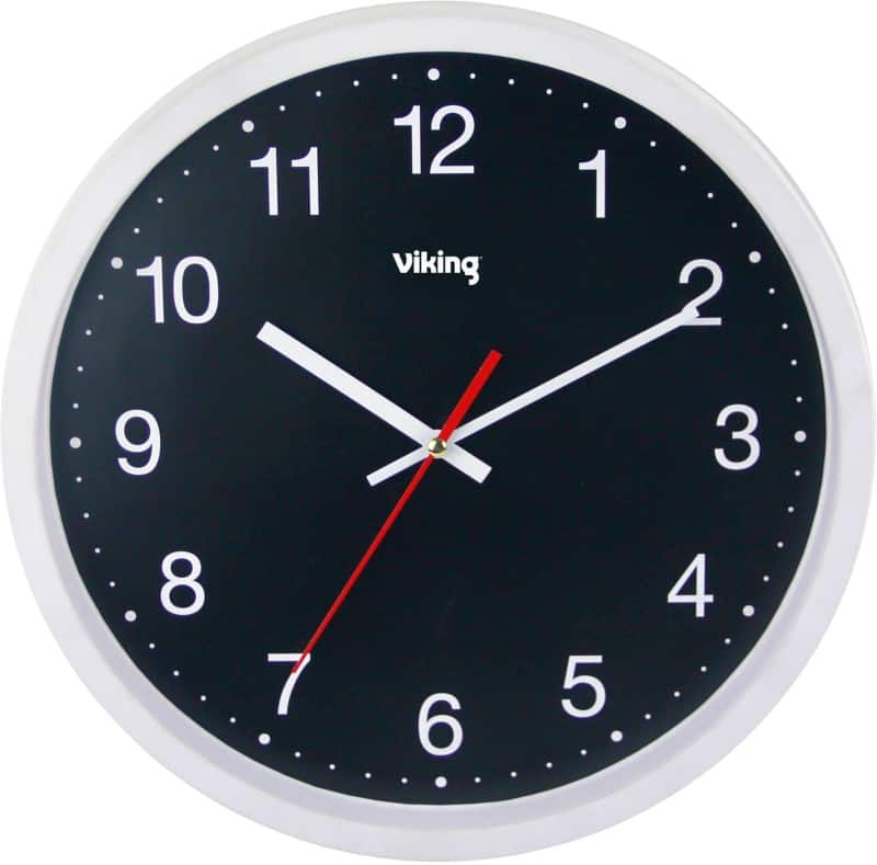 Viking Analog Wanduhr Schwarz, Weiß 31,5 x 5 cm