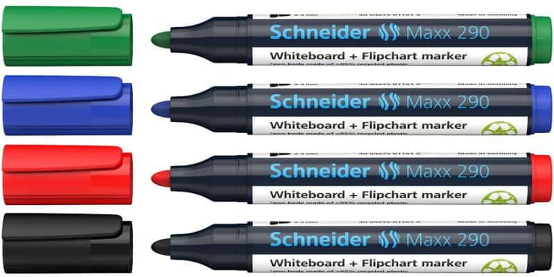 Schneider Maxx 290 96082000 Whiteboard-Marker Farbig sortiert Breit Filzspitze 2 - 3 mm 4 Stück