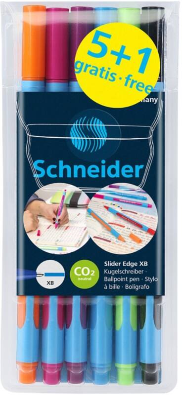 Schneider Slider 96081099 Kugelschreiber Farbig sortiert Extra Breit 0.7 mm Nein 6 Stück