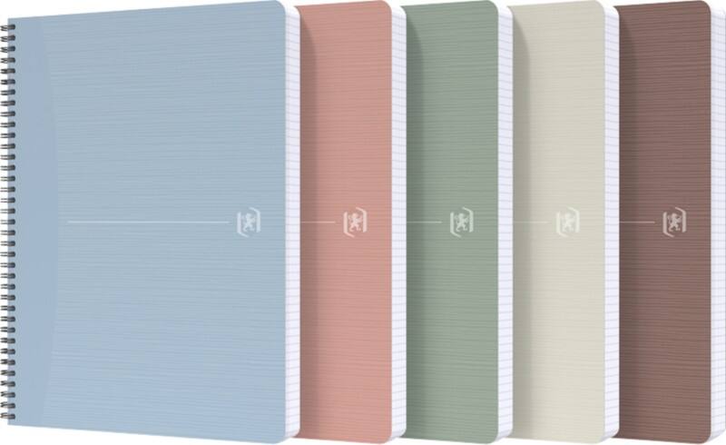 OXFORD My Rec’Up Notizbuch DIN A4 Liniert Doppeldraht Karton Farbig sortiert Nicht gelocht 180 Seiten 5 Stück à 90 Blatt