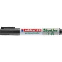 edding ECOLINE 22 Permanentmarker Breit Keilspitze Schwarz Nachfüllbar Wasserbeständig