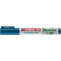 edding ECOLINE 22 Permanentmarker Breit Keilspitze Blau Nachfüllbar Wasserbeständig