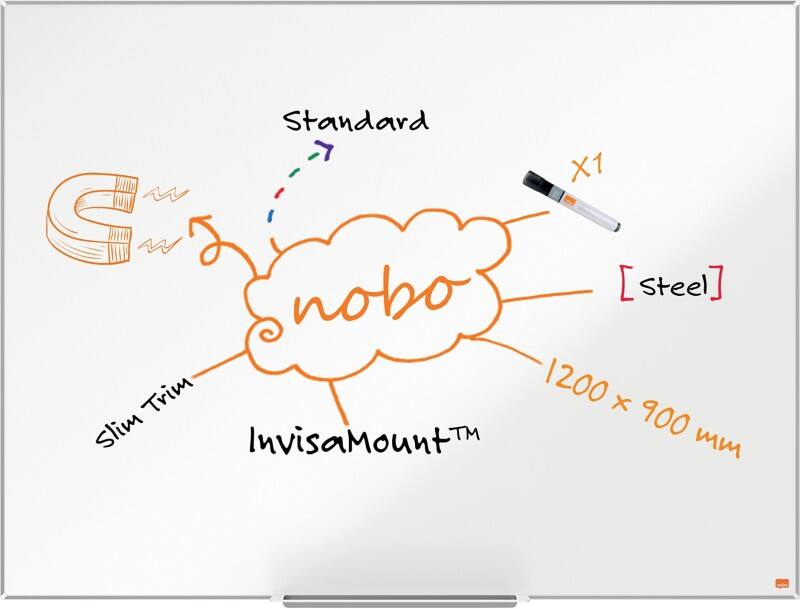 Nobo Impression Pro Whiteboard Magnetisch Lackierter Stahl Einseitig 120 (B) x 90 (H) cm