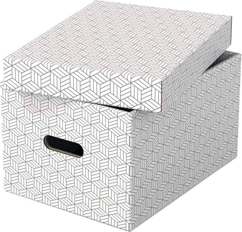 Esselte Home Aufbewahrungsbox 628282 Medium 100 % recycelter Karton Weiß 265 x 365 x 205 mm 3 Stück