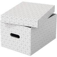 Esselte Home Aufbewahrungsbox 628282 Mittel 100% Recycelter Karton Weiß 265 x 365 x 205 mm 3 Stück