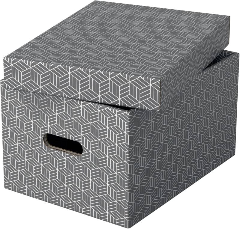 Esselte Home Aufbewahrungsbox 628283 Medium 100 % recycelter Karton Grau 265 x 365 x 205 mm 3 Stück