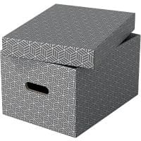 Esselte Home Aufbewahrungsbox 628283 Mittel 100% Recycelter Karton Grau 265 x 365 x 205 mm 3 Stück