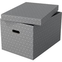 Esselte Home Aufbewahrungsbox 628287 Groß 100% Recycelter Karton Grau 355 x 510 x 305 mm 3 Stück