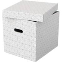 Esselte Home Aufbewahrungsbox 628288 Cube Groß 100% Recycelter Karton Weiß 320 x 365 x 315 mm 3 Stück
