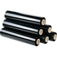 RAJA Stretchfolie 500 mm (B) x 300 m (L) 23 Mikron Schwarz 6 Stück