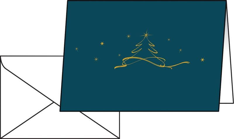 Sigel Weihnachtskarte + Briefumschlag 21,1 x 9 cm Mehrfarbig 10+10 Stück