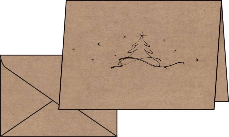 Sigel Weihnachtskarte 21,1 x 9 cm Braun 20 Stück