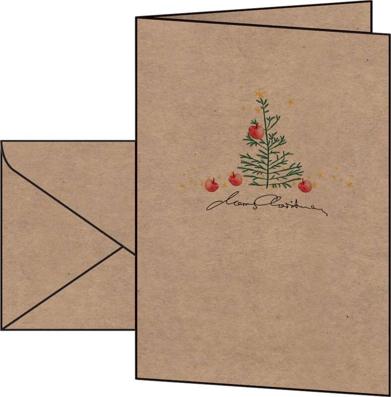 Sigel Weihnachtskarte 21,1 x 9 cm Braun 20 Stück