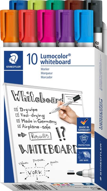 STAEDTLER Lumocolor Non-permanent Whiteboard-Marker Farbig sortiert Mittel Rundspitze 2 mm  10 Stück