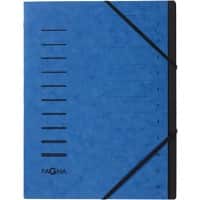 PAGNA Fächermappe DIN A4 Unbeschriftet Pappkarton 12 Fächer Blau 24,5 (B) x 0,5 (T) x 32 (H) cm