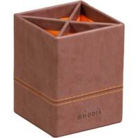 Rhodia Stifthalter 318813C Kunstleder Schokolade 8 (B) x 8 (T) x 11 (H) cm