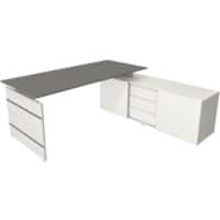 Kerkmann Schreibtisch Form 4 L-Förmig Weiß 1950 x 1770 x 740 mm